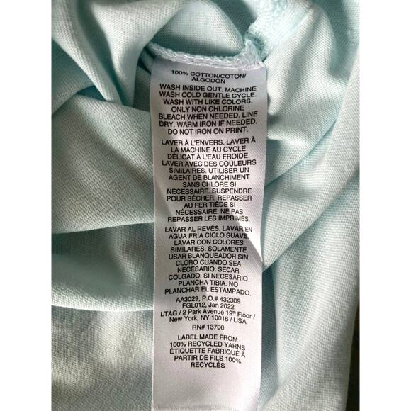 Adidas Girl's Logo Graphic Tee T Shirt Blue L *NWT - Picture 4 of 4